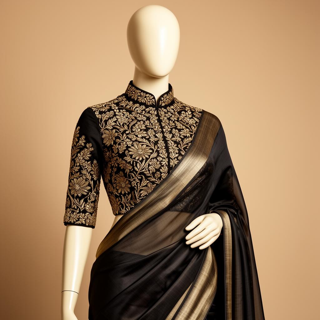 Bespoke hand-embroidered designer saree blouses