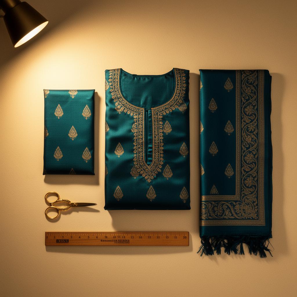 Unstitched silk dress material and suit fabric